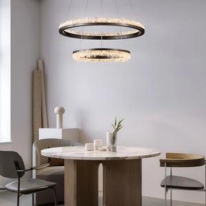 Cervine Minimalistic Crystal Quartz LED Chandelier - Zonesus