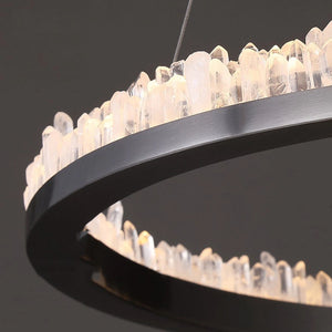 Cervine Minimalistic Crystal Quartz LED Chandelier - Zonesus