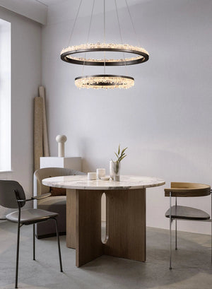 Cervine Minimalistic Crystal Quartz LED Chandelier - Zonesus