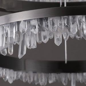 Cervine Minimalistic Crystal Quartz LED Chandelier - Zonesus