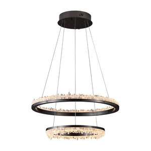Cervine Minimalistic Crystal Quartz LED Chandelier - Zonesus