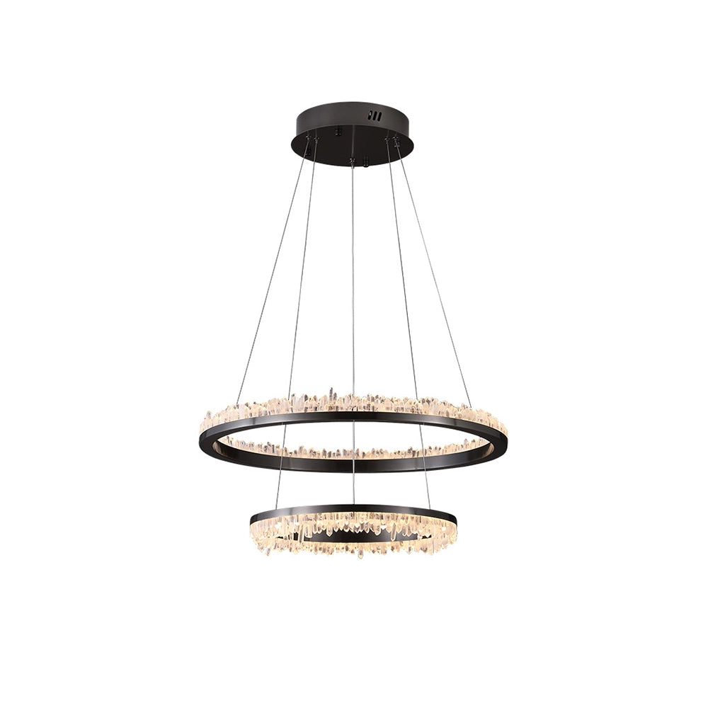 Cervine Minimalistic Crystal Quartz LED Chandelier - Zonesus