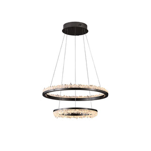 Cervine Minimalistic Crystal Quartz LED Chandelier - Zonesus