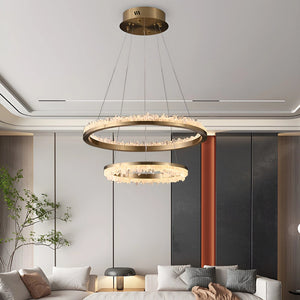 Cervine Minimalistic Crystal Quartz LED Chandelier - Zonesus