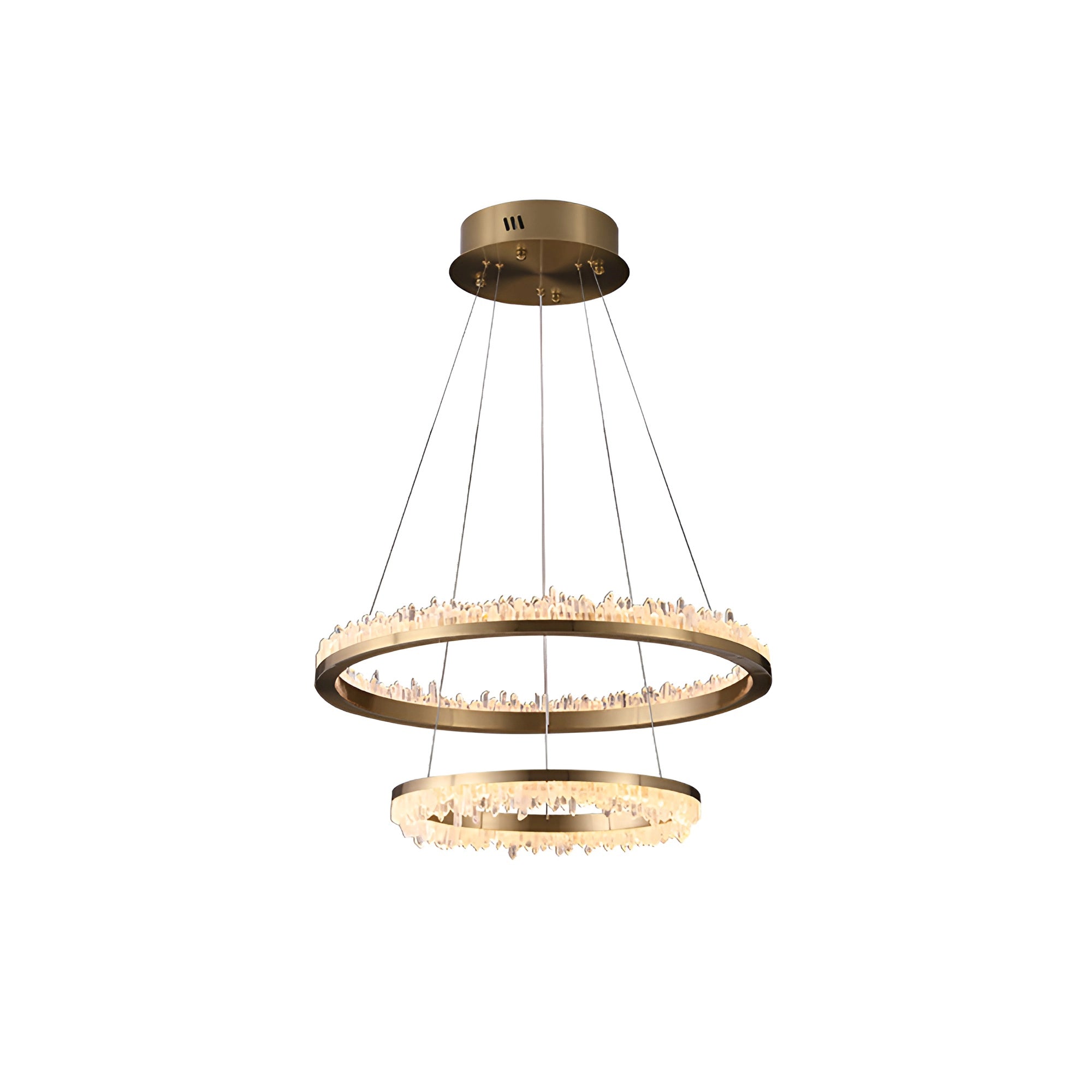 Cervine Minimalistic Crystal Quartz LED Chandelier - Zonesus