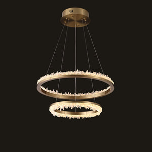 Cervine Minimalistic Crystal Quartz LED Chandelier - Zonesus