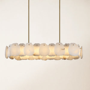 Moira Alabaster Oval Chandelier 43"W#Finish_Gold