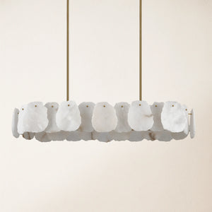 Moira Alabaster Oval Chandelier 43"W#Finish_Gold