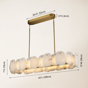 Moira Alabaster Oval Chandelier 43"W#Finish_Gold