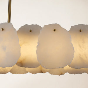 Moira Alabaster Oval Chandelier 43"W#Finish_Gold