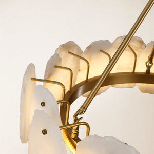 Moira Alabaster Round Chandelier 24"D#Finish_Gold