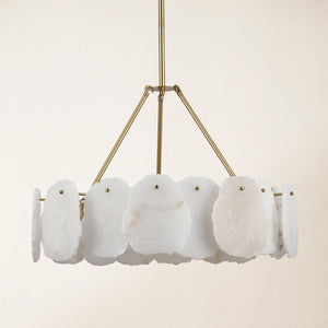 Moira Alabaster Round Chandelier 24"D#Finish_Gold