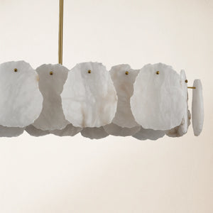 Moira Alabaster Oval Chandelier 58"W#Finish_Gold