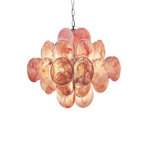 Murano Chandelier 36 Pink Disks - Zonesus