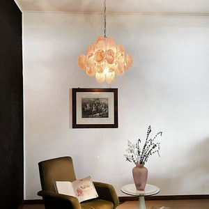 Murano Chandelier 36 Pink Disks - Zonesus
