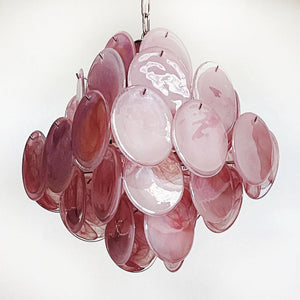 Murano Chandelier 36 Pink Disks - Zonesus