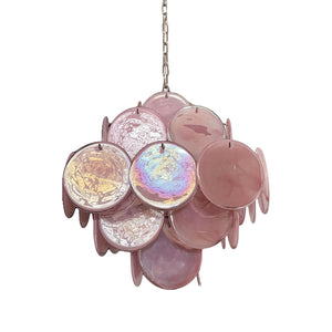 Murano Chandelier 36 Pink Disks - Zonesus