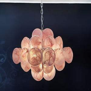 Murano Chandelier 36 Pink Disks - Zonesus