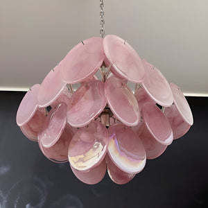 Murano Chandelier 36 Pink Disks - Zonesus
