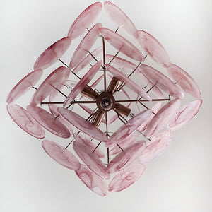 Murano Chandelier 36 Pink Disks - Zonesus