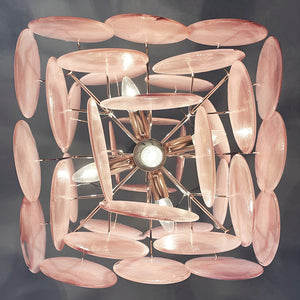 Murano Chandelier 36 Pink Disks - Zonesus