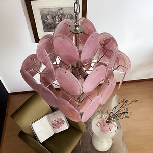 Murano Chandelier 36 Pink Disks - Zonesus