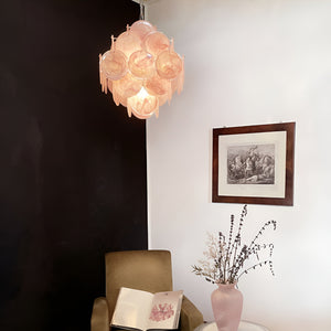 Murano Chandelier 36 Pink Disks - Zonesus