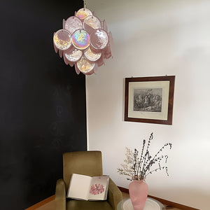Murano Chandelier 36 Pink Disks - Zonesus