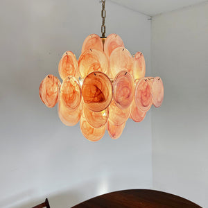 Murano Chandelier 36 Pink Disks - Zonesus