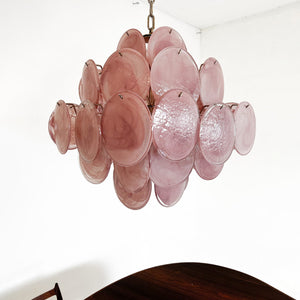 Murano Chandelier 36 Pink Disks - Zonesus