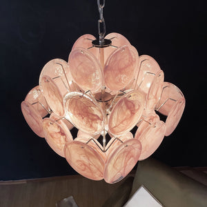 Murano Chandelier 36 Pink Disks - Zonesus