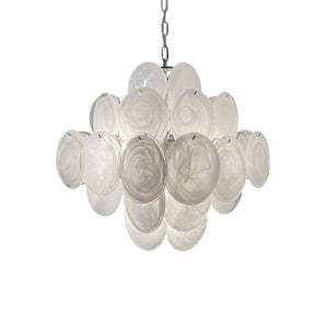 Murano Chandelier 36 White Disks - Zonesus