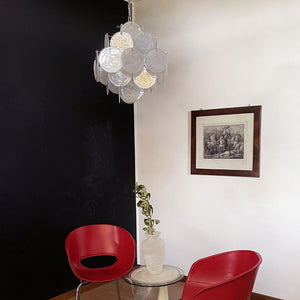 Murano Chandelier 36 White Disks - Zonesus