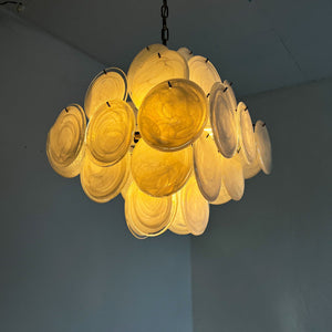 Murano Chandelier 36 White Disks - Zonesus