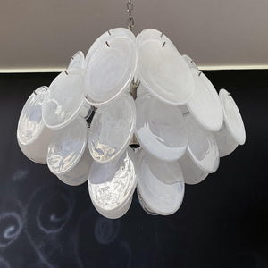 Murano Chandelier 36 White Disks - Zonesus