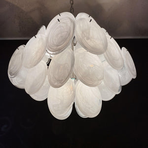 Murano Chandelier 36 White Disks - Zonesus