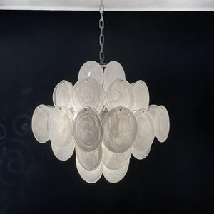 Murano Chandelier 36 White Disks - Zonesus