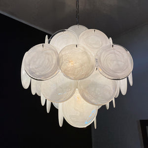 Murano Chandelier 36 White Disks - Zonesus