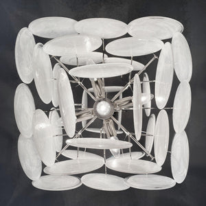 Murano Chandelier 36 White Disks - Zonesus