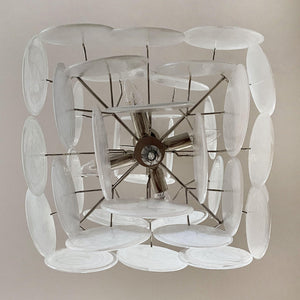 Murano Chandelier 36 White Disks - Zonesus