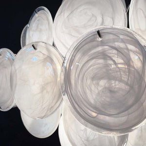 Murano Chandelier 36 White Disks - Zonesus