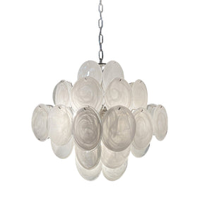 Murano Chandelier 36 White Disks - Zonesus
