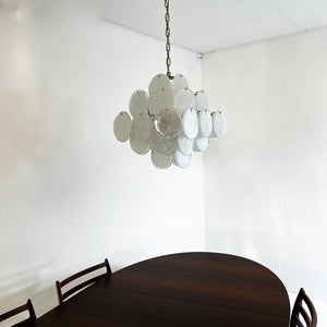 Murano Chandelier 36 White Disks - Zonesus