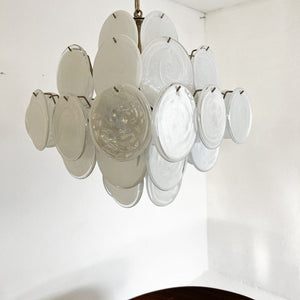 Murano Chandelier 36 White Disks - Zonesus