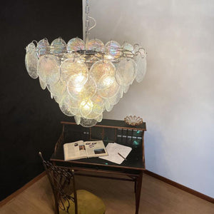 Murano Chandelier 57 Iridescent Glass - Zonesus