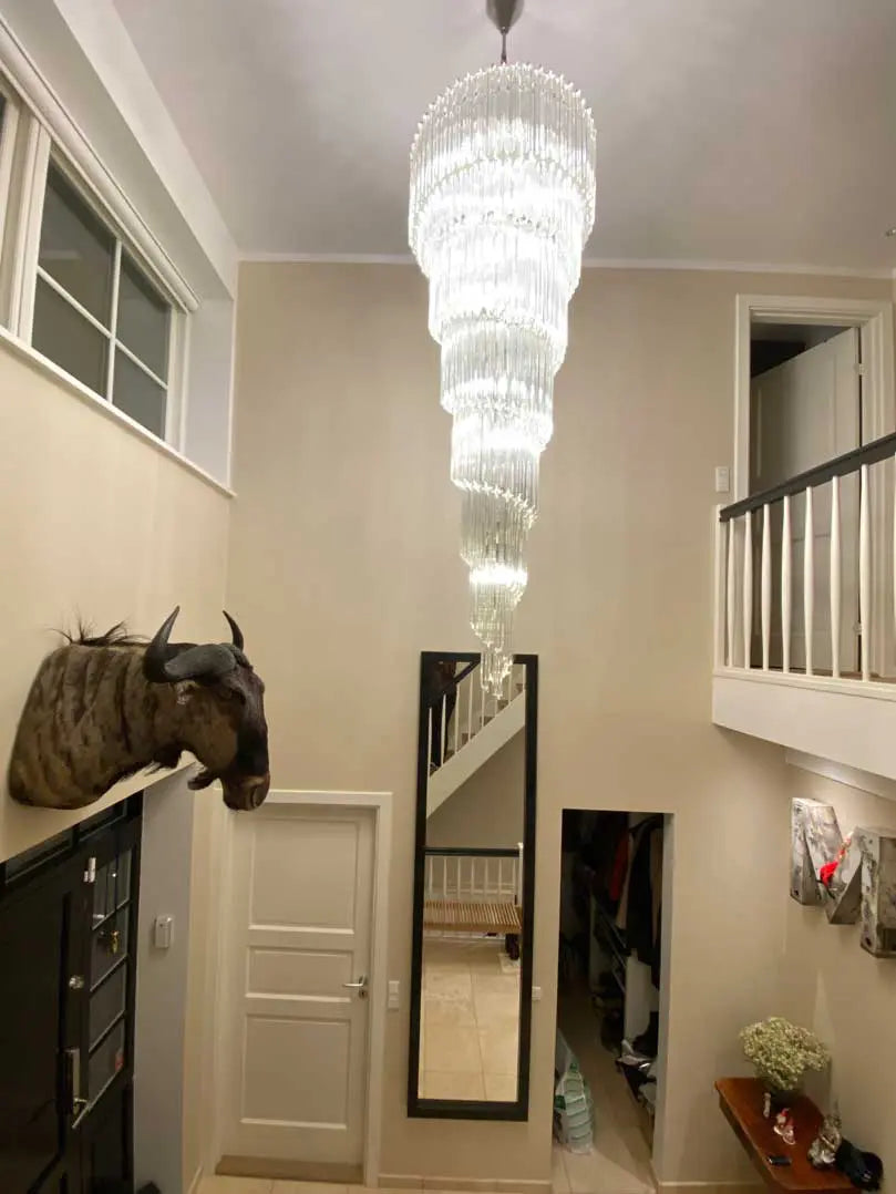 Murano Chandelier – Spiral – 215 prisms – Transparent - Zonesus