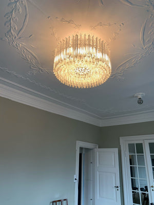 Murano Chandelier – Triedri Round – 265 prisms – Pink - Zonesus