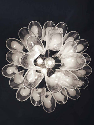 Murano Chandelier – 26 petals – White - Zonesus