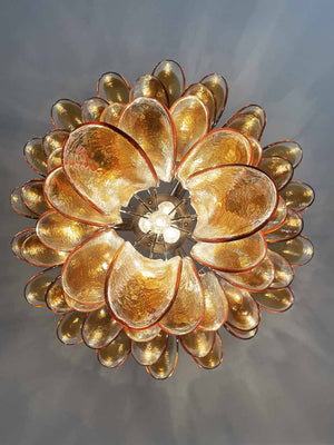 Murano Chandelier – 52 petals – Amber - Zonesus