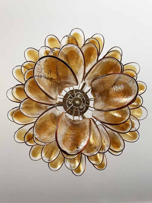 Murano Chandelier – 52 petals – Amber - Zonesus